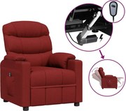 vidaXL Fotoliu rabatabil electric, roșu vin, material textil