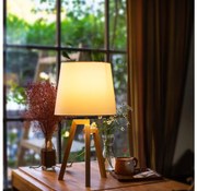 Aigostar - Lampă de masă din lemn de pin, 1xE27/60W/230V