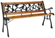Bancă de grădină Faiza, negru , 126 x 52 x 73 cm