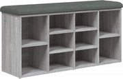 vidaXL Bancă de pantofi, gri sonoma, 102x32x50 cm, lemn prelucrat