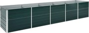 vidaXL Strat înălțat de grădină, verde, 400x80x77 cm, oțel galvanizat