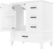 Dulap de baie pe podea cu chiuvetă, spațiu de depozitare variat, 76x46x83,5 cm, Alb