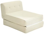 HOMCOM Canapea-lit pliabil cu spătar capitonat, fotoliu convertibil, pat suplimentar, salon, birou, alb crem | Aosom Romania
