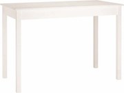 vidaXL Masă de sufragerie, alb, 110x55x75 cm, lemn masiv de pin