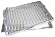 Covoraș metalic grilaj 50 x 100 x 3,3 cm, argintiu