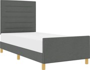vidaXL Cadru de pat cu headboard Gri închis 80 x 200 cm țesătură