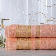 Set de 2 prosoape bambus ROMA culoarea caisei, 50 x 100 cm