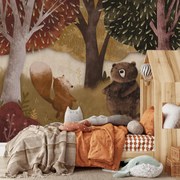 Fototapet - Urs și vulpe (147x102 cm)