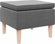 vidaXL Scaun cu picioare din lemn, gri închis, material textil