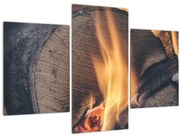 Tablou - Lemn în foc (90x60 cm)