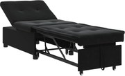 vidaXL Pat canapea Negru 194 x 67 x 82 cm Catifea
