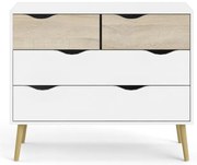 Comodă Tvilum Oslo, 99x82 cm, alb-natural