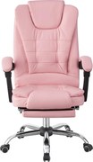 RESIGILATE- Scaun directorial, suport picioare, piele ecologică, Roz
