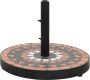 vidaXL Suport umbrelă de soare, cărămiziu și alb, rotund, 12 kg