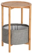 Masă BAHARI, bambus, cu coș din stofă pentru depozitare, rotunda, Wenko