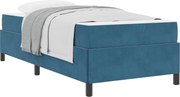 vidaXL Cadru de pat cu saltea Albastru închis 90 x 200 cm țesătură