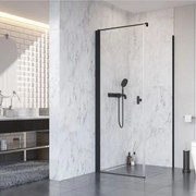 Usa de nisa batanta Radaway Nes KDJ I 80 cm sticla 6 mm negru-transparent deschidere stanga