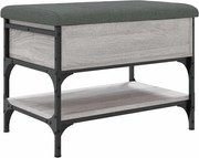 vidaXL Bancă de pantofi, gri sonoma, 62x42x45 cm, lemn prelucrat