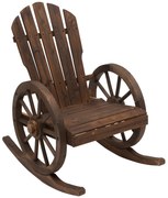 Outsunny Scaun Balansoar de Gradina din Lemn de Molid, Culoarea Lemn 88x68x92cm | Aosom Romania