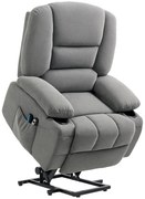 HOMCOM Fotoliu electric de relaxare cu funcție de asistare la ridicare, fotoliu de masaj cu funcții de încălzire, 2 telecomenzi, spumă moale | Aosom Romania