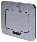 Priză încastrabilă de podea de exterior Brilagi IP55 crom mat dreptunghiular
