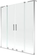 Mexen Velar L Paravan duo pentru cadă cu 2 uși glisante 140 x 150 cm, transparent, crom - 896-140-003-02-01