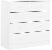 vidaXL Comodă cu sertare ALTA, alb, 77x35x73 cm, lemn masiv de pin