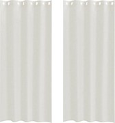 vidaXL Cortină din Voile cu perdele 2 pcs Crem 225 x 140 cm Poliester
