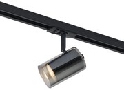 Spot modern negru cu sticlă fumurie pentru sistem de șină monofazat - Iconic Lloyd