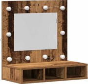 vidaXL Dulap cu oglindă Lemn vechi 60 x 31,5 x 62 cm Lemn compozit