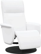 vidaXL Scaun reclinabil cu masaj Alb Piele artificială