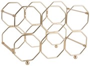 Suport pliabil din metal pentru sticle de vin PT LIVING Honeycomb, auriu