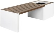 Bancă cu un ghiveci de flori cu auto-irrigare, WOODGREEN - Hobby Flower Culoare: alb/lemn închis