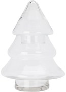 Doză de sticlă de Crăciun, în formă de brad,17 × 17 × 25 cm