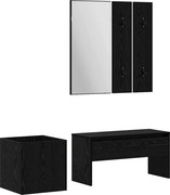 vidaXL Set mobilier hol Pe perete cu oglindă 5 pcs Lemn compozit