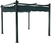 Pergolă de lux cu acoperiş glisant, aluminiu, grafit, PEPY LUX