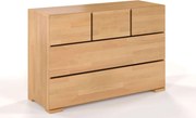 Comodă lemn masiv TerraCraft Fag 3+2 Sertare, 120 × 45 × 81 cm - Natural
