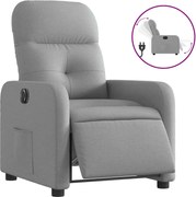 vidaXL Fotoliu rabatabil electric, gri deschis, textil