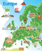 Ilustrație Europe Tourism Map, drmakkoy