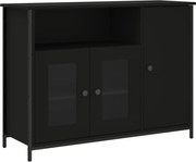 vidaXL Servantă, negru, 100x35x75 cm, lemn prelucrat