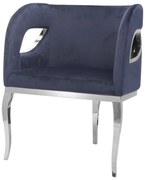 Fotoliu tapitat Morello bleumarin/silver – H78 cm