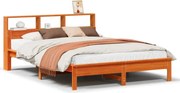 vidaXL Cadru de pat fără saltea, maro ceruit 140x200 cm lemn masiv pin