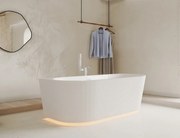 Cada acril freestanding Rania, iluminare LED, Alb lucios,160 cm, 5022 LED