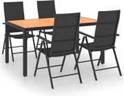 vidaXL Set mobilier de grădină, 5 piese, negru și maro