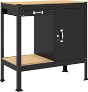 vidaXL Banc de lucru Negru 90 x 49 x 91 cm Lemn aranjat și metal