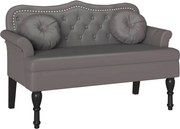vidaXL Bancă Chesterfield Gri 120.5 x 65 x 75 cm Piele artificială