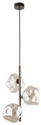 Lustră suspendată pe cablu LAVA, 3xG9/8W/230V, bronz/bej fumuriu