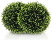HOMCOM Set de 2 Plante Artificiale Sferice de Cedru, Plante Fictive Anti-UV, Ø45 cm, Verde | Aosom Romania