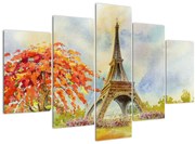 Tablou pictat cu turnul Eiffel (150x105 cm)