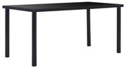 vidaXL Masă de bucătărie, negru, 160 x 80 x 75 cm, sticlă securizată